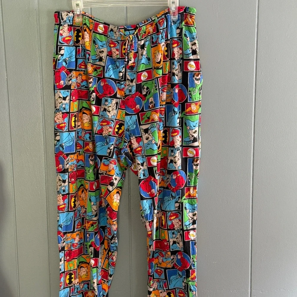 Vintage DC Comics Originals Justice League Pajama Pants Mens XL Comic Print